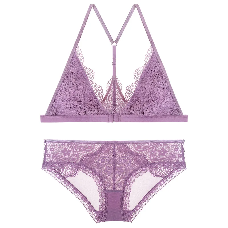

New Women's underwear Set Lace Sexy Push-up Bra And Panty Sets Comfortable Brassiere Adjustable Gathered Lingerie