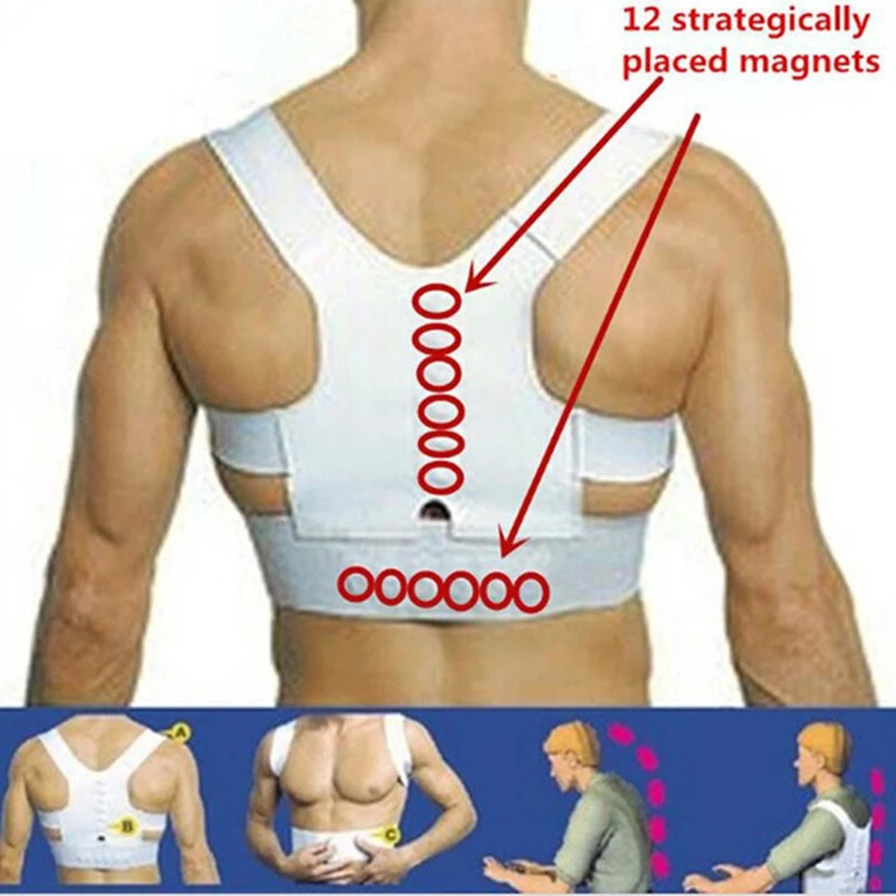 Orthopedic Magnetic Therapy Shoulder Back Support Belt Posture Corrector Spine Girdle Corset Straightener Brace | Красота и здоровье