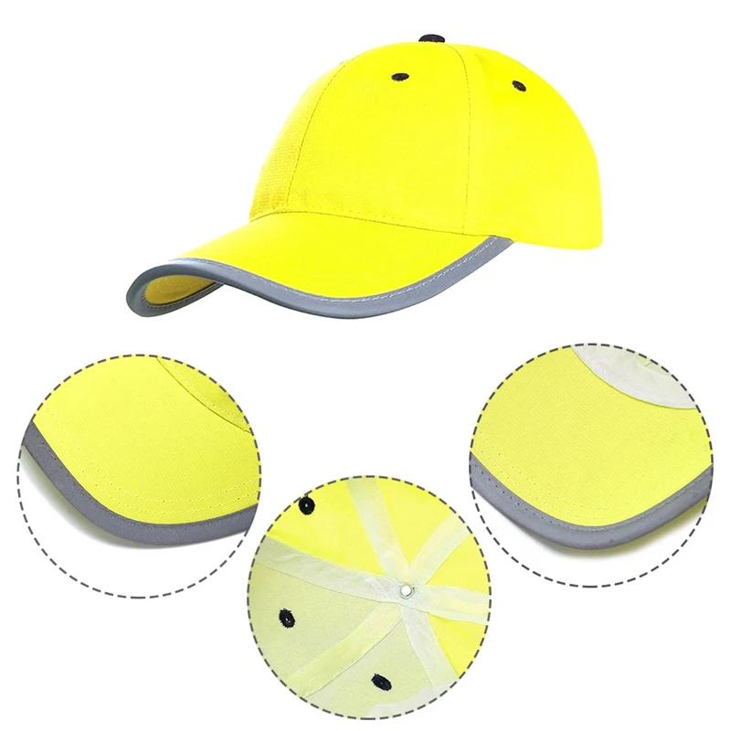 Светоотражающая бейсболка высокой видимости желтая защитная шапка для работы