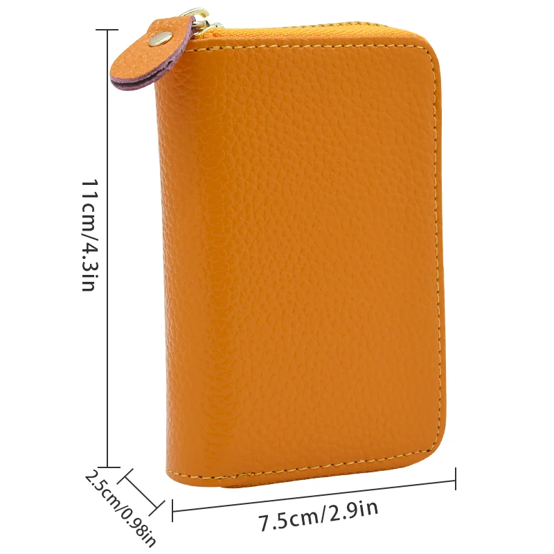 

New Genuine Leather ID Credit Card Holder Leather Wallet Men Women Name Cards Case Pocket Organizer Money Zipper Coin Purses