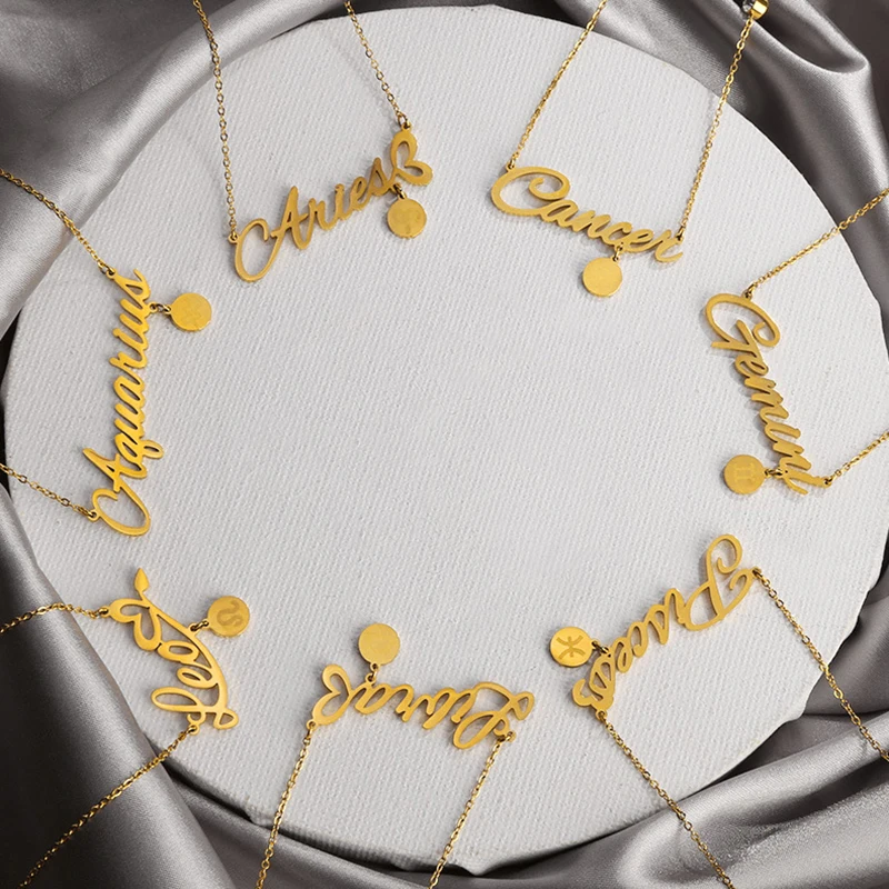 12 ожерелье с созвездием подвески цепочка для ключицы зодиакальные ожерелья