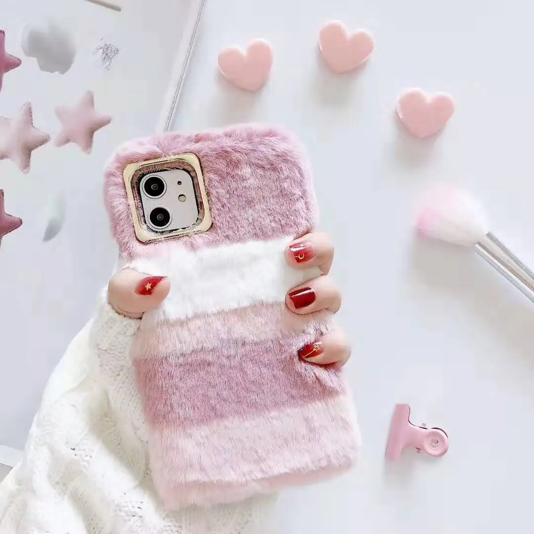 Чехол в полоску для Xiao mi 9T Pro mi 8 Lite Explore ore 9SE 6X A2 Lite 6X A2 5X A1 5S Plus 5C 5 mi x 3 2 2S Play теплый меховой плюшевый чехол