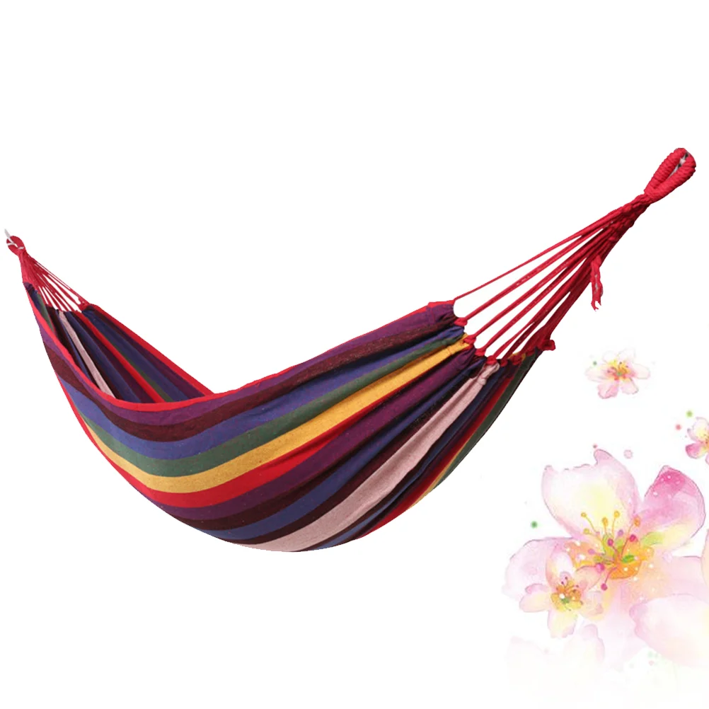 

1PC 200x80cm Garden Swing Hammock Thickened Canvas Casual Outdoor Camping Hanging Chair (Colorful)