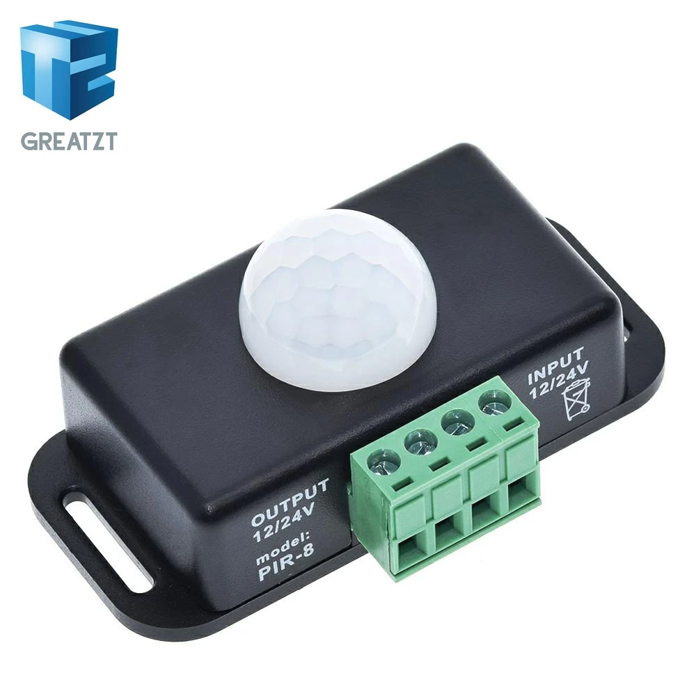 GREATZT DC 12V 24V 8A автоматической регулировки движения PIR Сенсор переключатель ИК