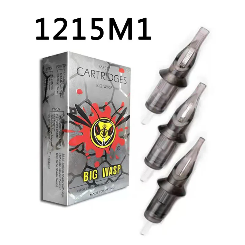 

BIGWASP 1215M1 Tattoo Needle Cartridges #12 Evolved (0.35mm) Magnums (15M1) for Cartridge Tattoo Machines & Grips 20Pcs
