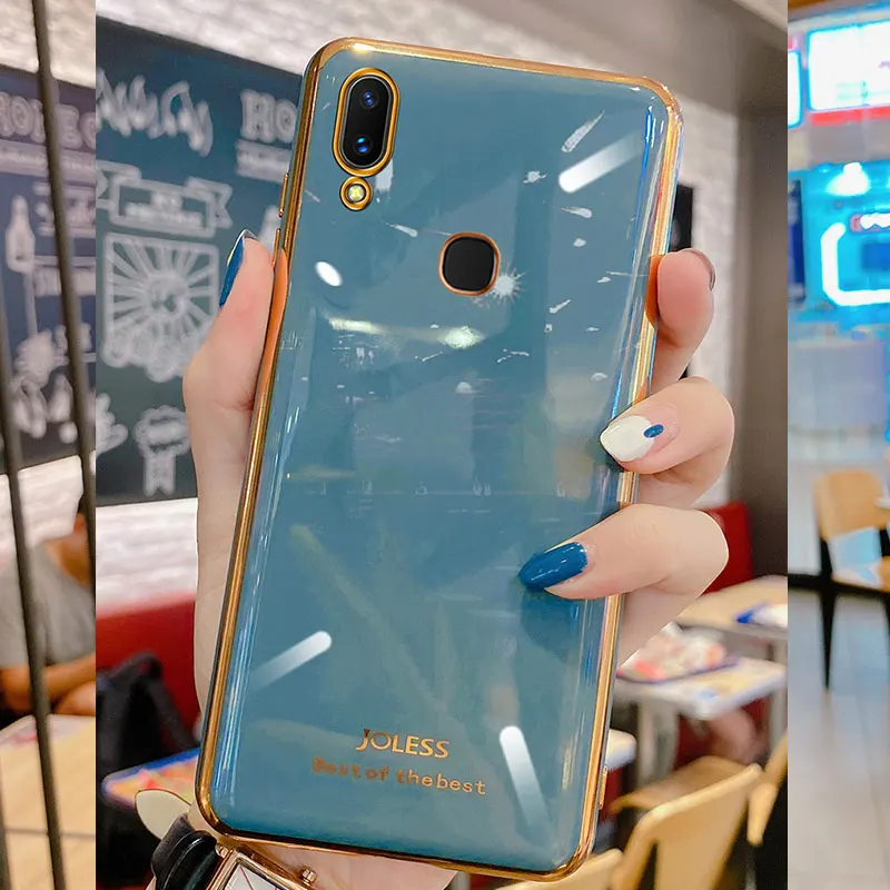 Luxury Silicone Case For Vivo Y91 phone Case For Vivo Y95 Cover Shockproof Fundas Stand Holder Case Vivo Y93 Y52s Y97 Y79 Y67