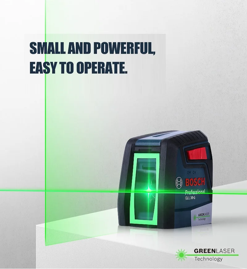 Bosch GLL30G лазерный уровень высокой точности зеленый свет двухлинейный горизонтальный и вертикальный лазерный уровень