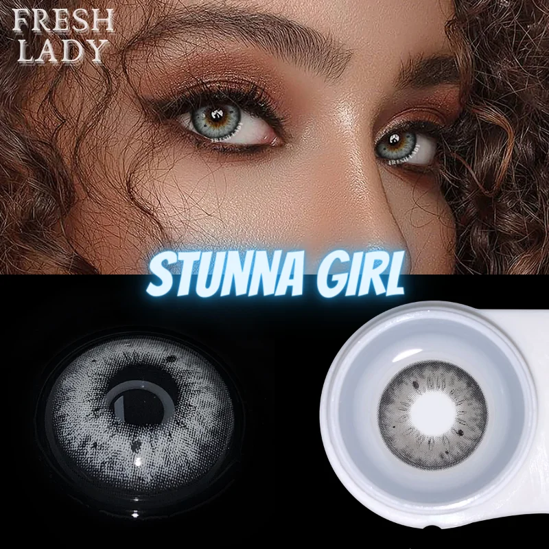 UYAAI 1Pair Stunna Girl Color Contact Lenses For Eyes Eye Contacts Yealy Use Beauty Pupils Colored Contact Lenses