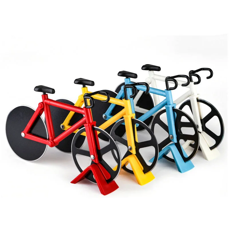 

Bicycle Pizza Cutter Wheel Stainless Steel Plastic Bicycle Roller Pizza Cutter Slicer Kitchen Gadget Pizza Cutter