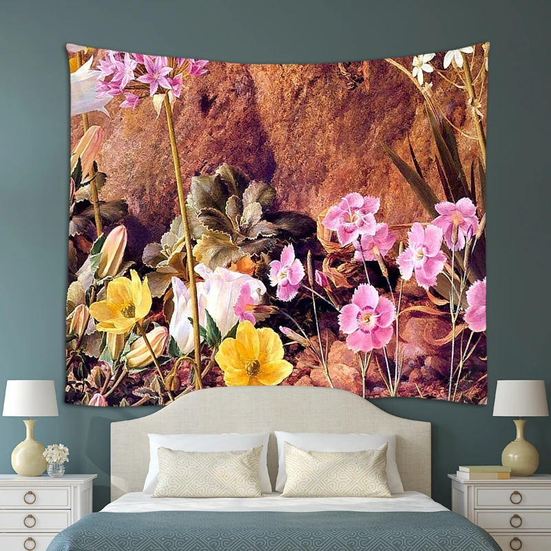 Настенный гобелен в китайском стиле с цветами и птицами домашний декор пляжное