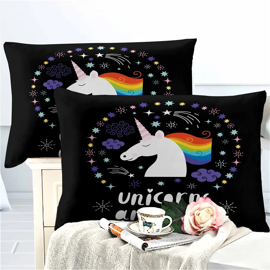 

HELENGILI 3D Bedding Set Unicorn Print Duvet Cover Set Bedcloth with Pillowcase Bed Set Home Textiles #DJS-67