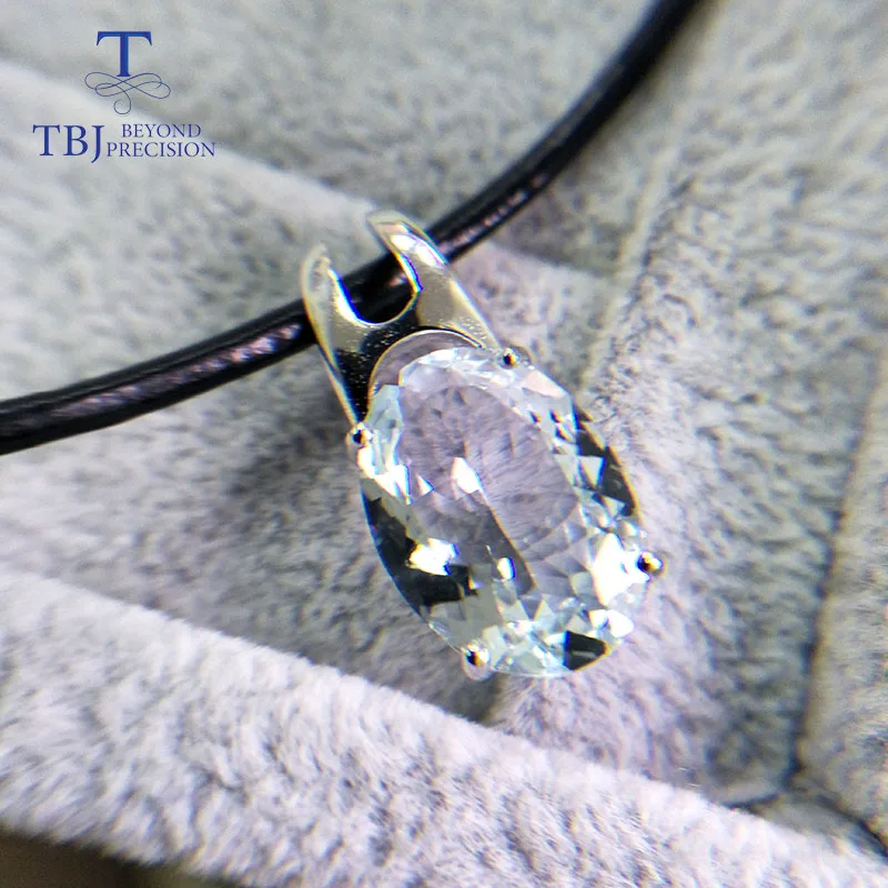 TBJ 100% натуральная Аквамарин подвески с гравировкой аккордом чорд ожерелье