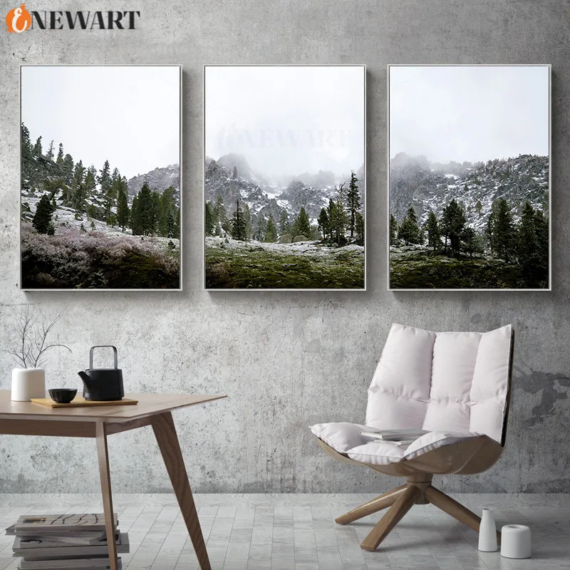 Современный домашний декор картина с природой и лесом пейзаж постер настенная