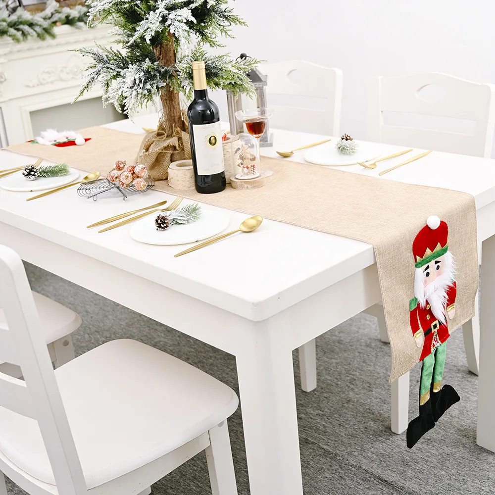 

2020 New Home Decor Christmas Table Flag Tablecloth Dining Room Party Desktop Ornament Party Dinner Non-slip Nutcracker runner
