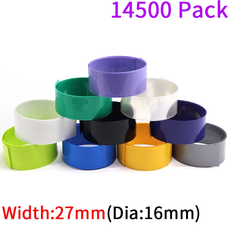 

2M Dia 16mm PVC Heat Shrink Tube Width 27mm Lithium Battery 14500 Pack Insulated Film Wrap Protection Case Pack Wire Sleeve