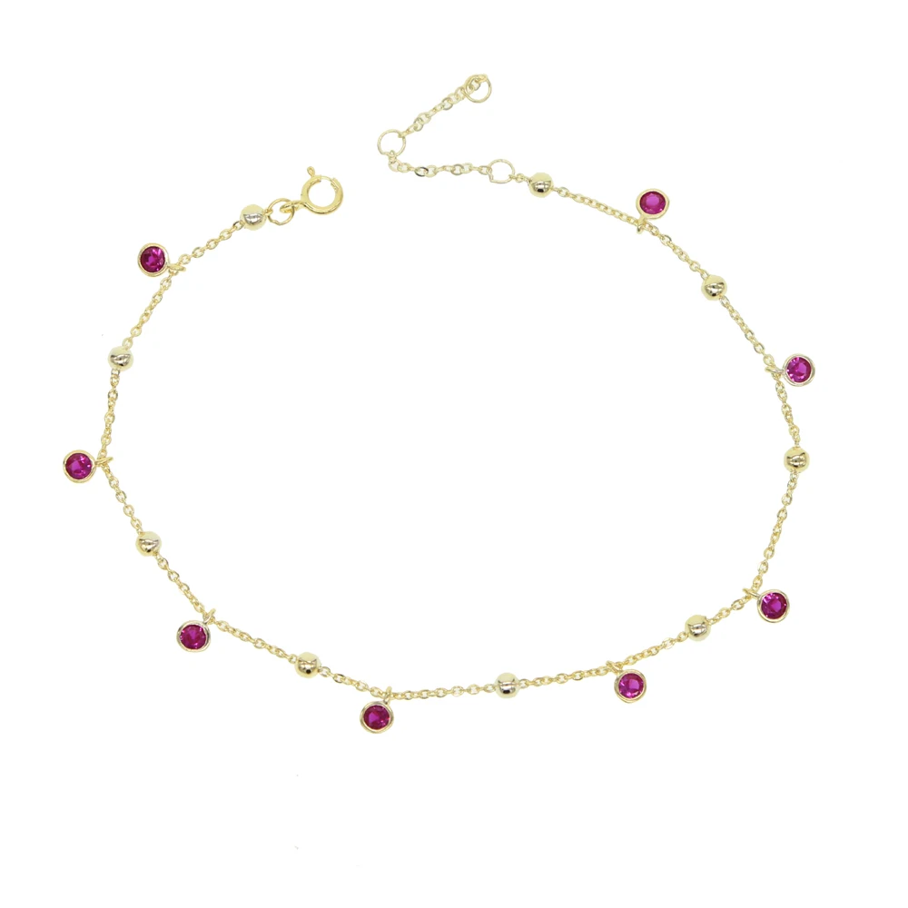 Женский ножной браслет на тонкой цепочке золотого цвета изящная Ювелирная 925