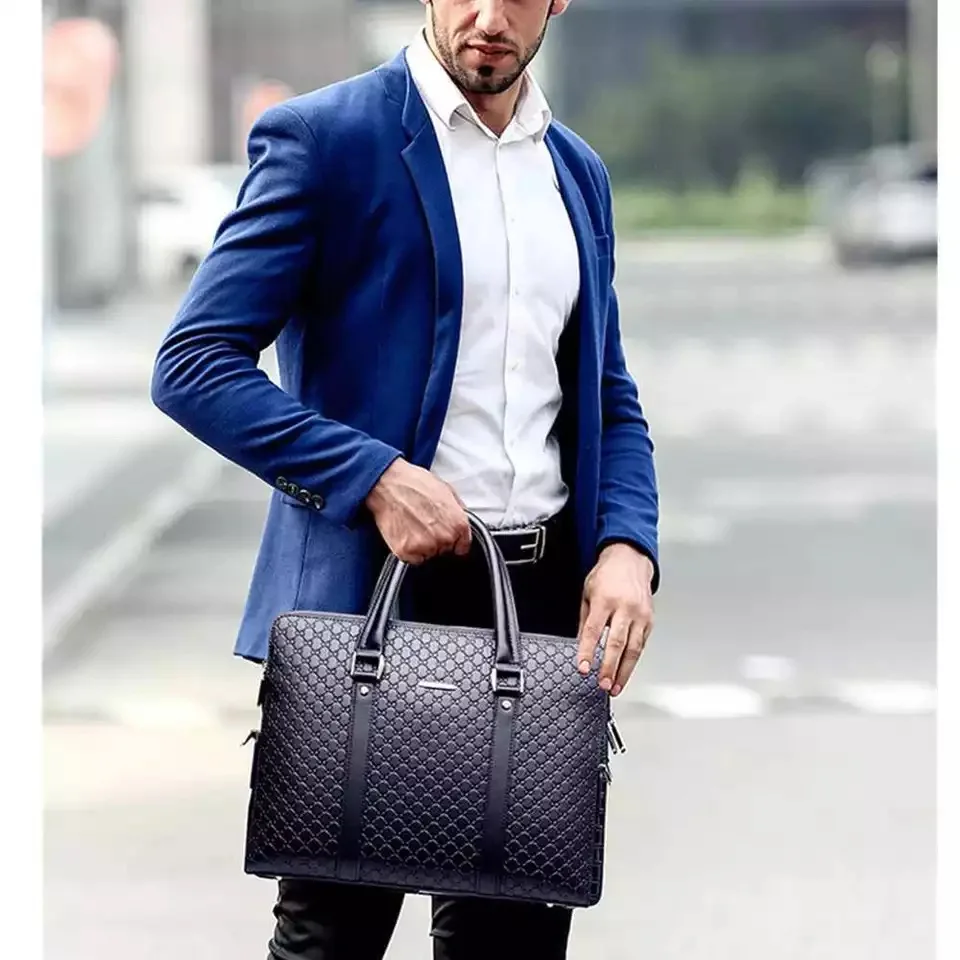 New Men's Briefcase Microfiber Leather Laptop Bag Travel Notebook bag Large Capacity Business Handbags For Men's Documents Bag