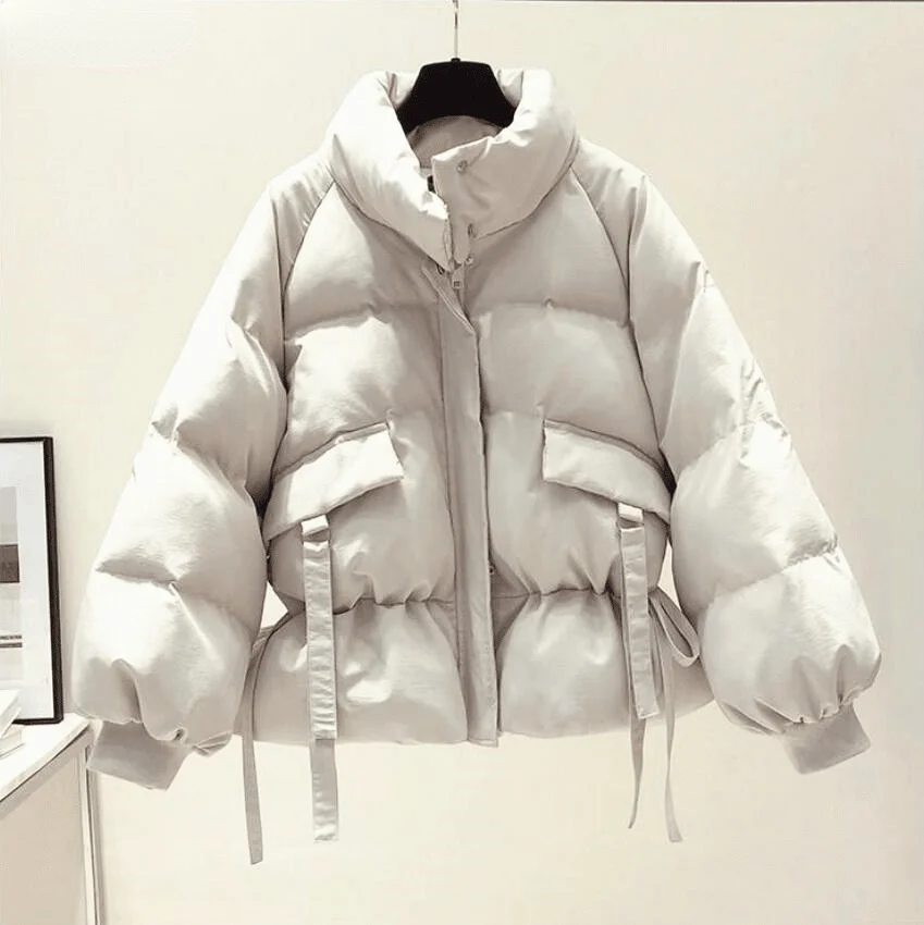

2021 New Women's Clothing Solid Cotton Parkas Women's Outwear Korean Style Autumn Winter Oversized Coats Puffer Jacket