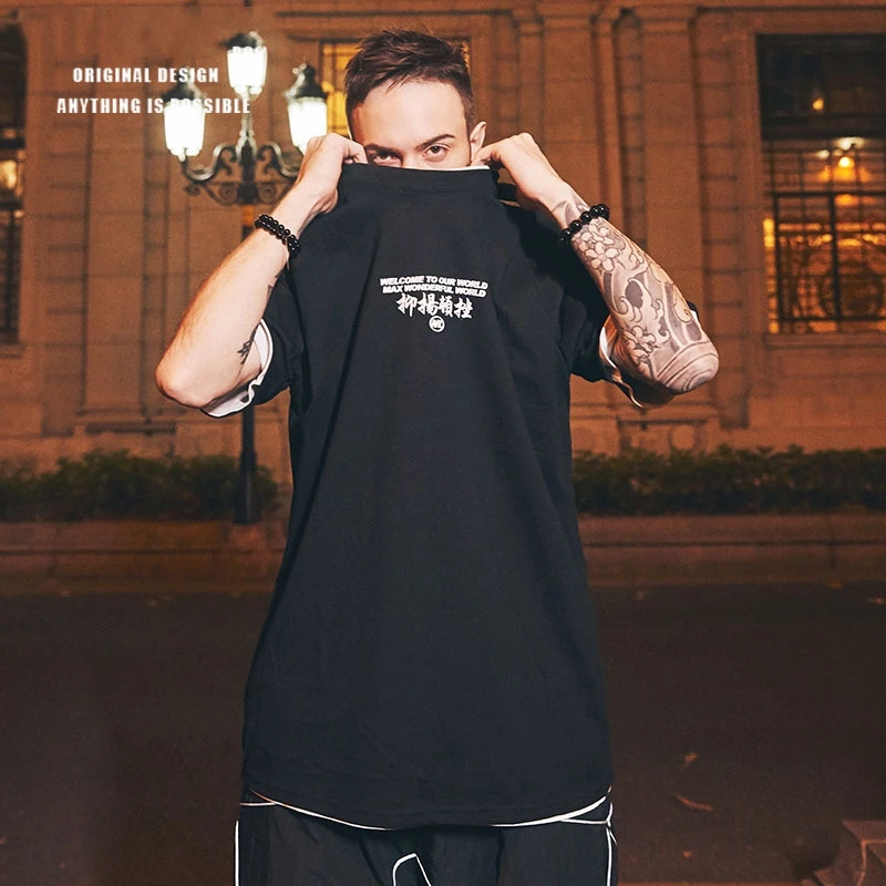 

Dropshipping Japanese Harajuku Style Crane Printed T Shirts Unisex Streetwear Short Sleeve Mens Tops Tees Fashion Male Tshirts