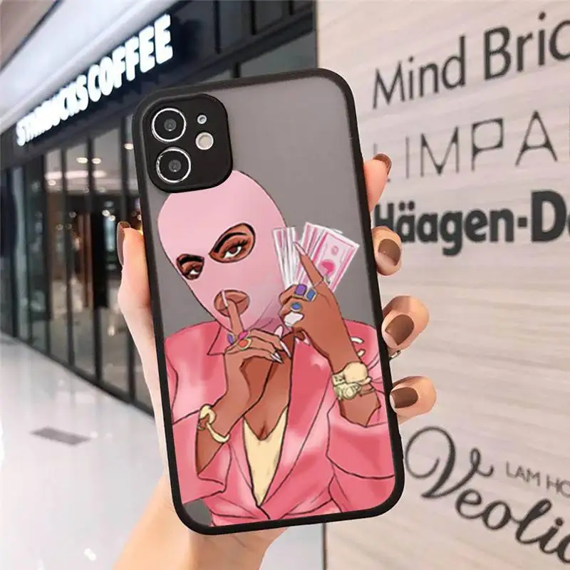 

money Afro Girls Black Women Art Phone Case matte transparent For iphone 7 8 11 12 plus mini x xs xr pro max cover