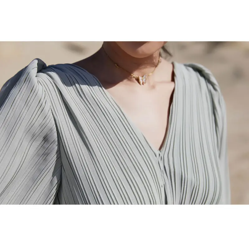 

XITAO Pleated Dress Backless Goddess Fan Casual Style Ruffle Sexy Style 2021 Summer Goddess Fan Solid Color Dress WLD6475