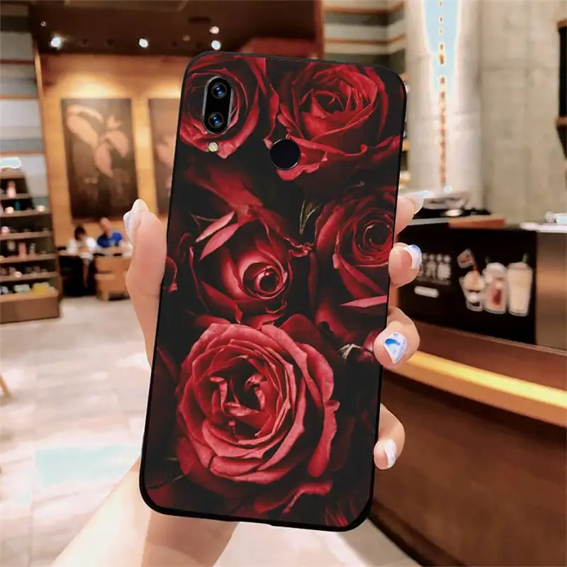 

Red Rose Flowers pattern Phone Case For Xiaomi Redmi note 7 8 9 t k30 max3 9 s 10 pro lite