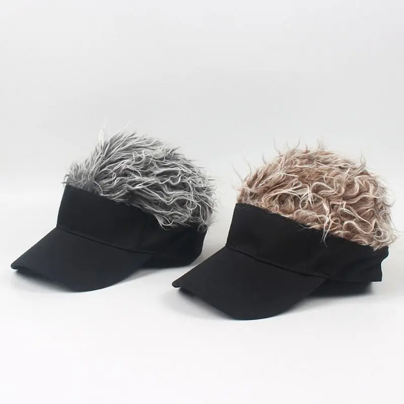 Забавная бейсбольная кепка для взрослых и детей с шипами поддельные волосы парик