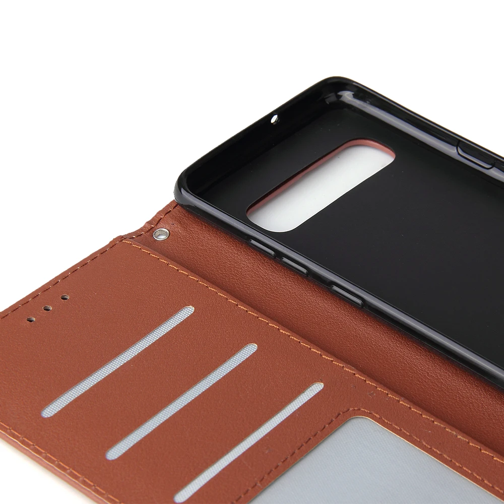 Для samsung Galaxy S6 S7 край S8 S9 S10 плюс Твердые Цвет кожаный бумажник чехол для samsung S10E S10 Lite, флип-чехол сумка с отделением для карт