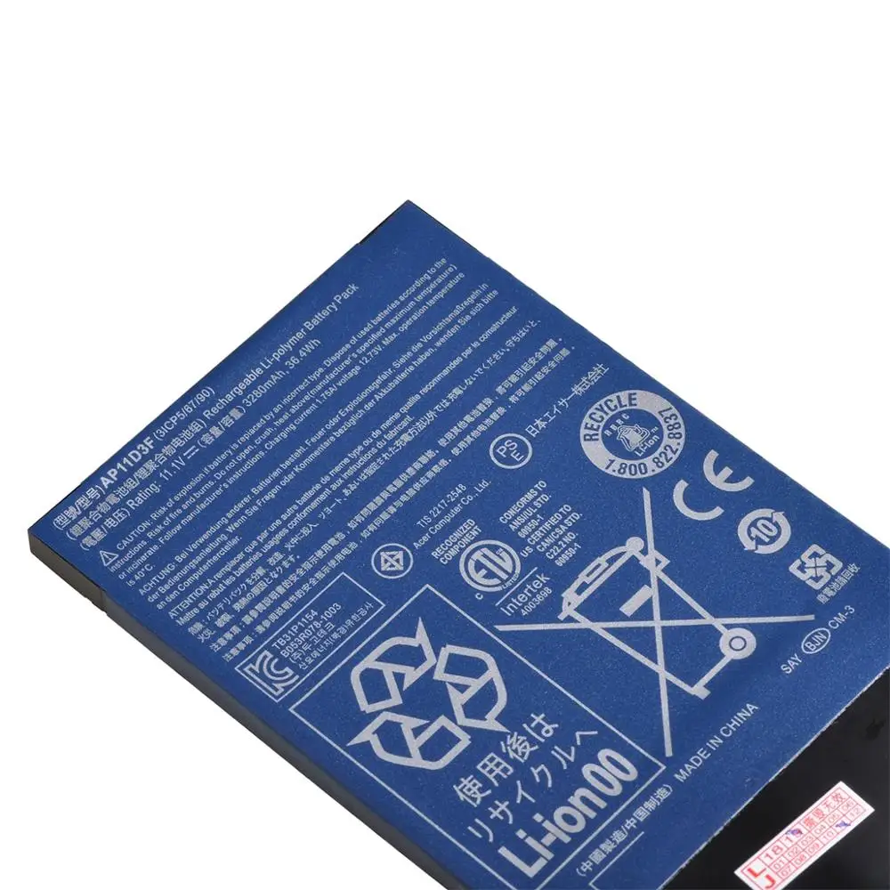 11 1 В 3280 мАч аккумулятор для ноутбука AP11D3F S3 Acer Aspire S3-951 S3-391 MS2346 AP11D4F 3ICP5/65/88 3ICP5/67/90