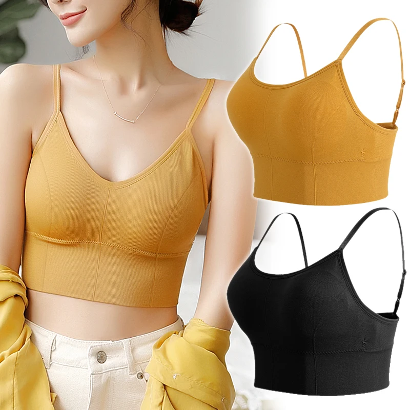 

Women Casual Spaghetti Straps Yoga Clothes Activewear Solid Sports Bra Fitness NYZ Shop