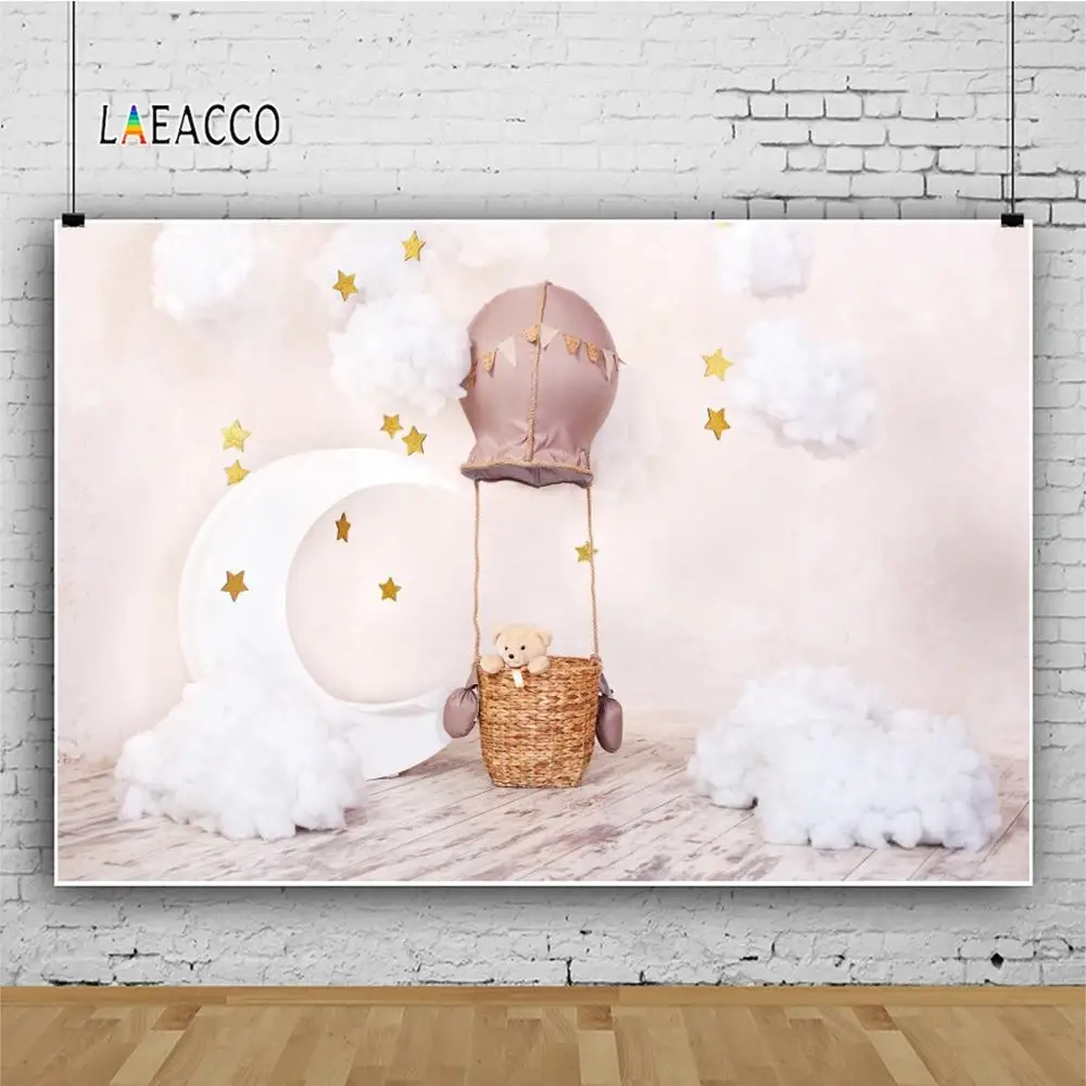 Laeacco Baby Shower Moon Stars хлопковая корзина с облаками для новорожденных Фото фоны индивидуальные Фотофон для фотостудии