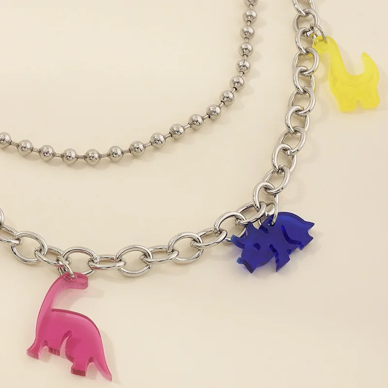 Двойной Слои панк хип-хоп брюки цепью пояс брелок Мода красочные подвеска в виде