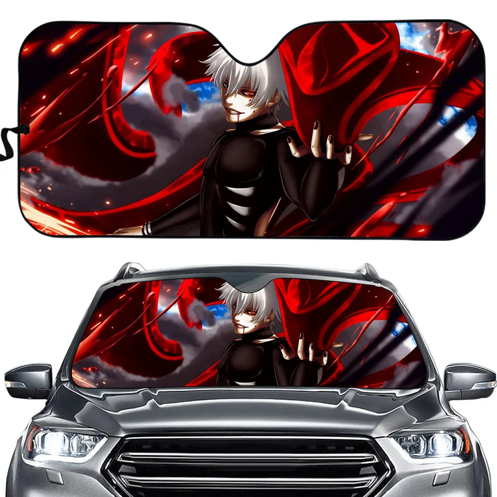 

Токийский Гуль с аниме принтом летние автомобильные солнцезащитные козырьки Универсальные солнцезащитные козырьки для автомобиля Аксесс...