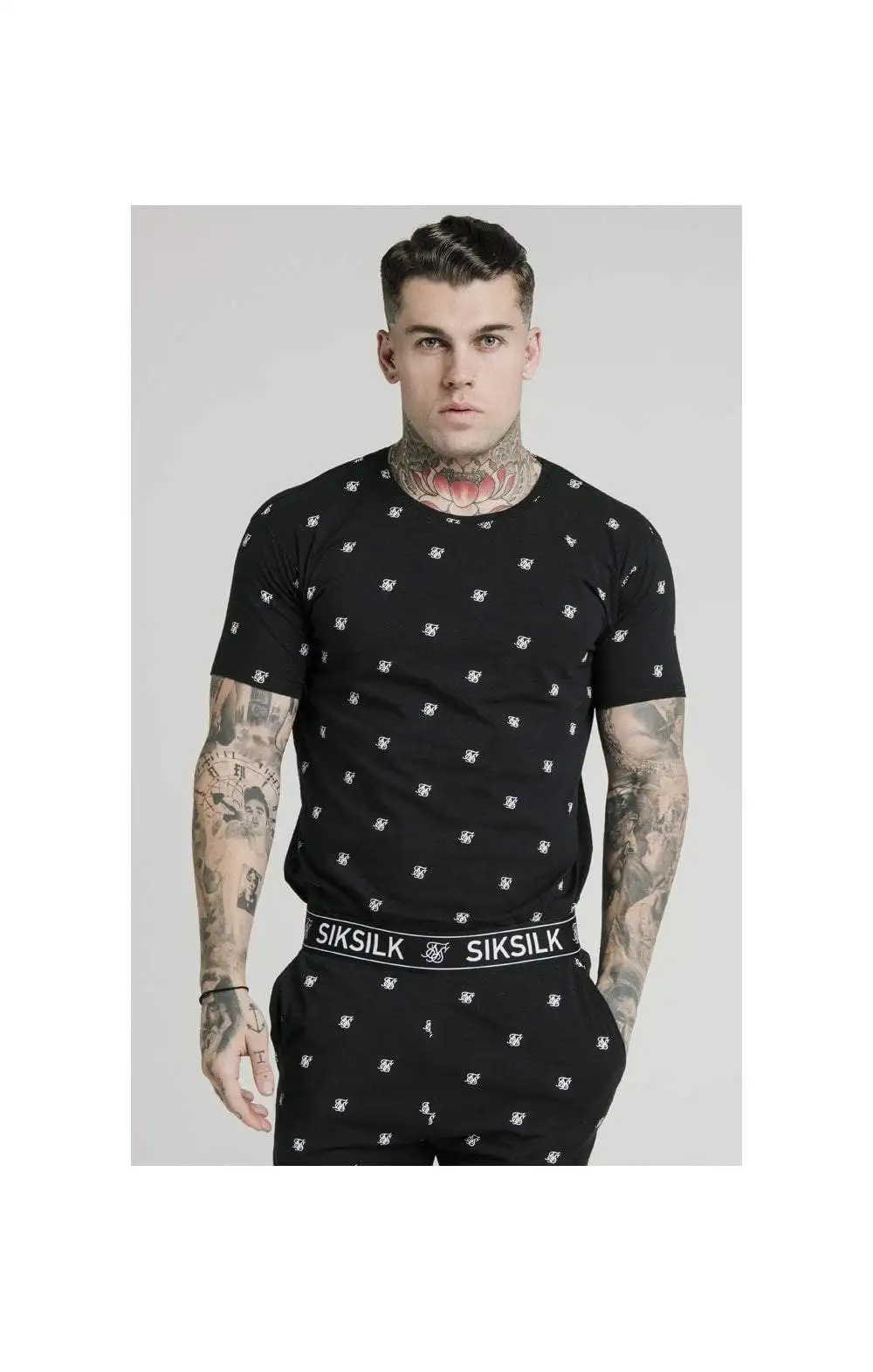

Sik Silk Summer Short-Sleeved Round Neck Mens Pajamas Comfortable And Breathable Two-Piece Short-Sleeved Shorts