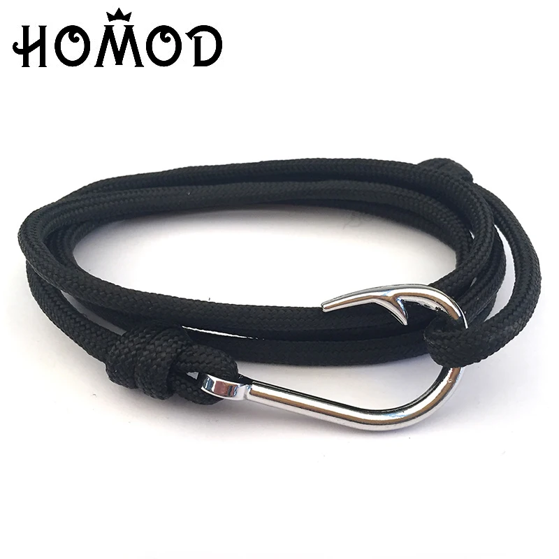 HOMOD новинка модные мужские браслеты с крючком для рыбы якоря 4 цвета