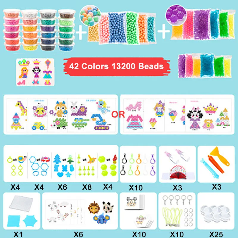Set F DIY 3D бусина Обучающие игрушки-головоломки 11400 шт водные липкие бусины игрушка ручная работа для детей волшебный шарик - Цвет: Set F