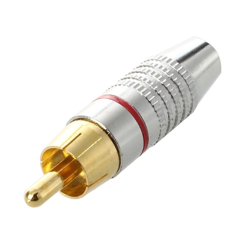 10 шт. золотой тон штекер RCA аудио разъем металлический пружинный адаптер и
