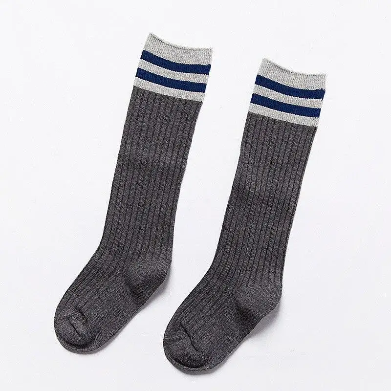 

1-9Y Cotton Children Socks Baby Knee High Sock for Boys Girls Leg Warmers Stripes Sport Football Long Socks Toddler Kid Socks