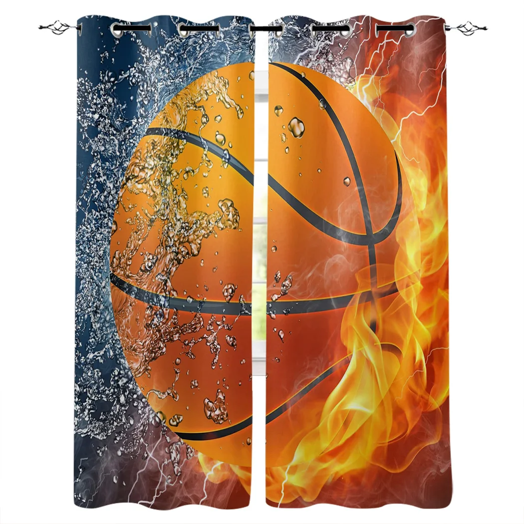 Баскетбольная огненная и водяная шторка для окна занавеска гостиной ванной