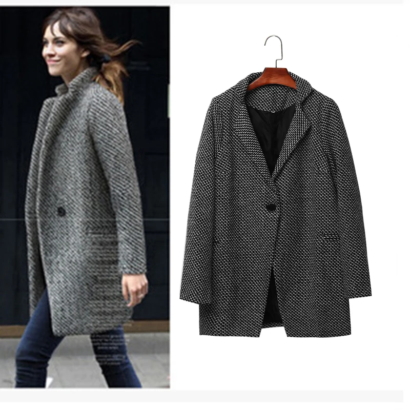 

Женская верхняя одежда, куртки, зима 2019, шерсть и смесь, пальто для женщин, длинный рукав, отложной воротник, Женское пальто, верхняя одежда