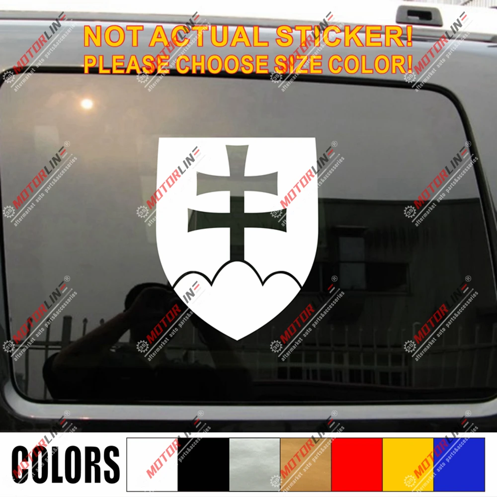 Словацкая наклейка на гербы Виниловая автомобиль выбор размера цвет без bkgrd |