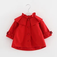 baby girls autumn jacket children windbreaker kids one piece korean trench coat for toddler girls new year red clothes