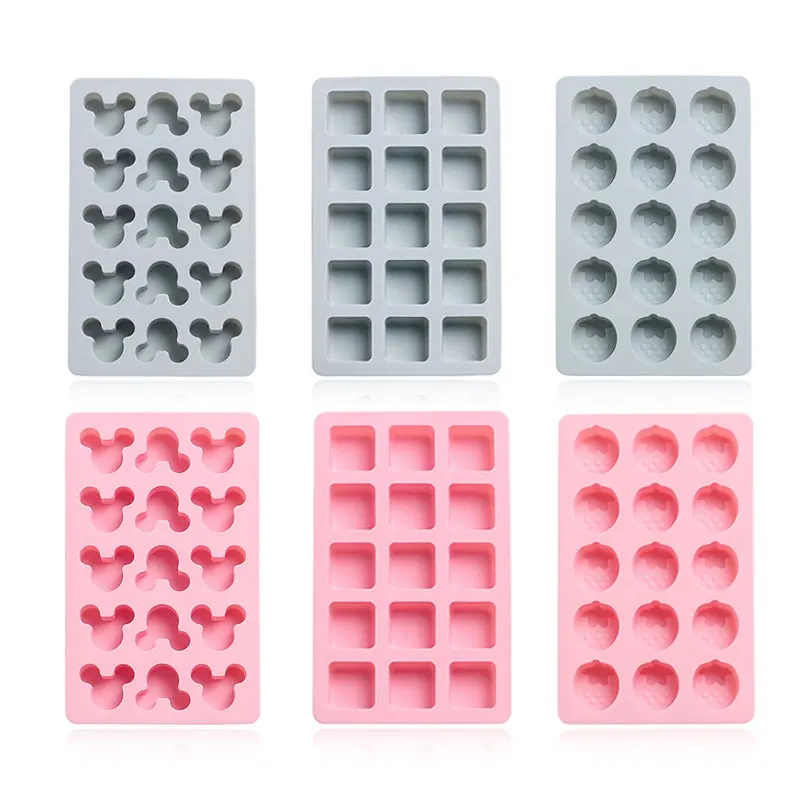 

15 Hole Cartoon Strawberry Love Mouse Head Silicone Mold Candy Chocolate Baking Mold DIY Cake Decoration Ice Tray Making Tool