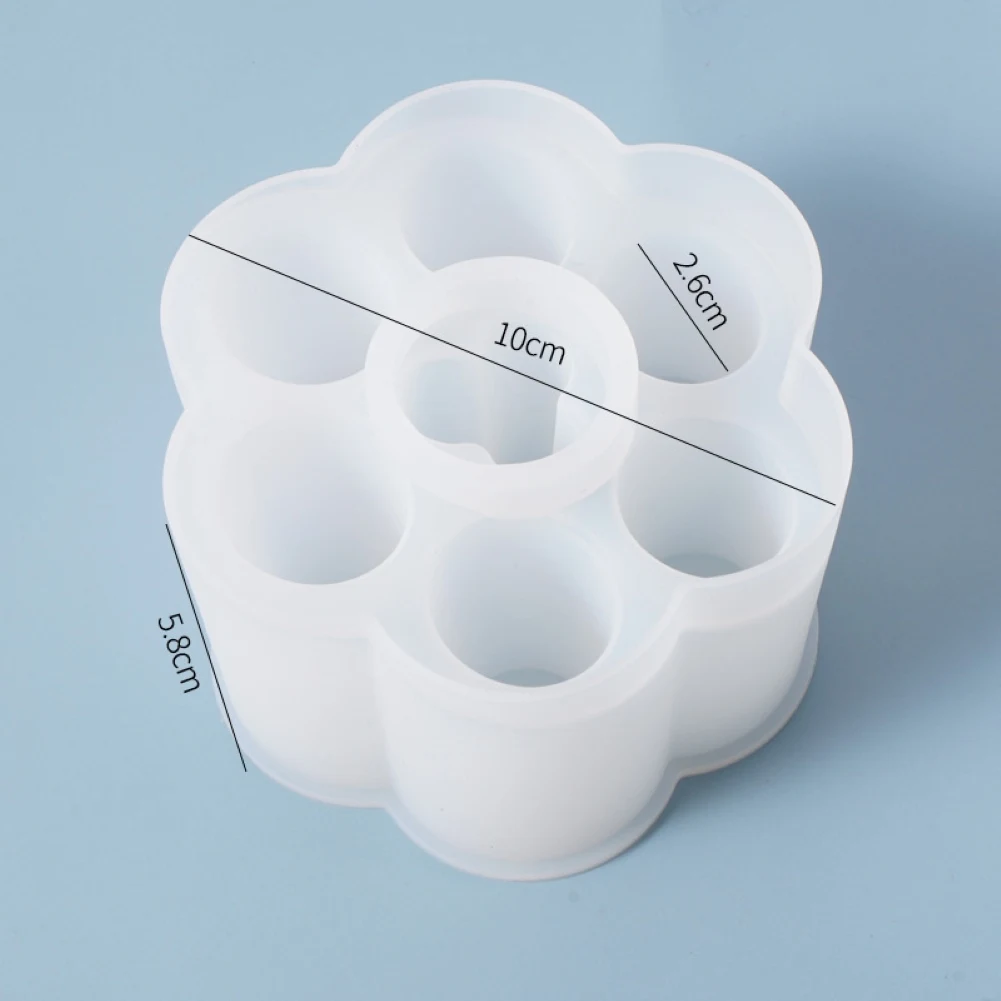

DIY Craft Mold Crystal Silicone Mold Crafts Mould 6 Holes Silicone Round Lipstick Storage Holder Desktop Craft Decor DIY Molds