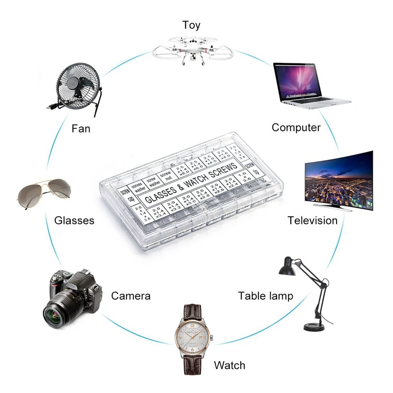 1000 шт. набор для ремонта очков из нержавеющей стали часов замены винтов крошечных