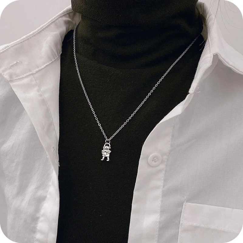 В Стиле Хип хоп подвеска с кулоном роботом женский онлайн агентов влияния Ins цепи