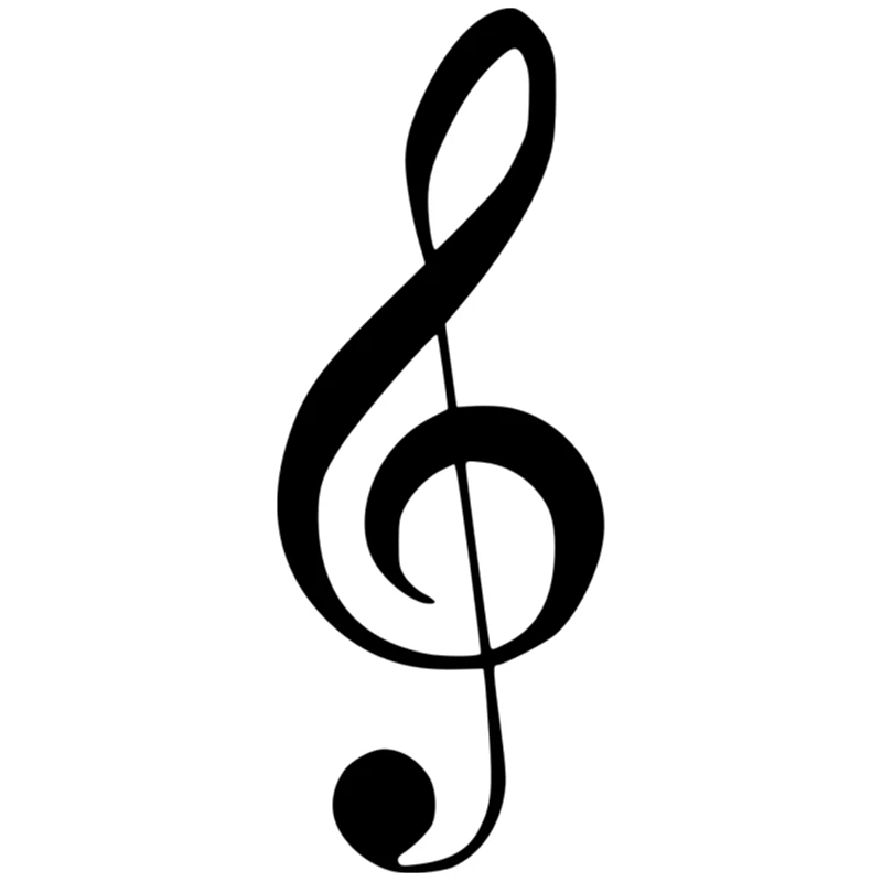 CK2024 # скрипичный ключ Смешные автомобильные наклейки виниловые Белый/Черный Авто