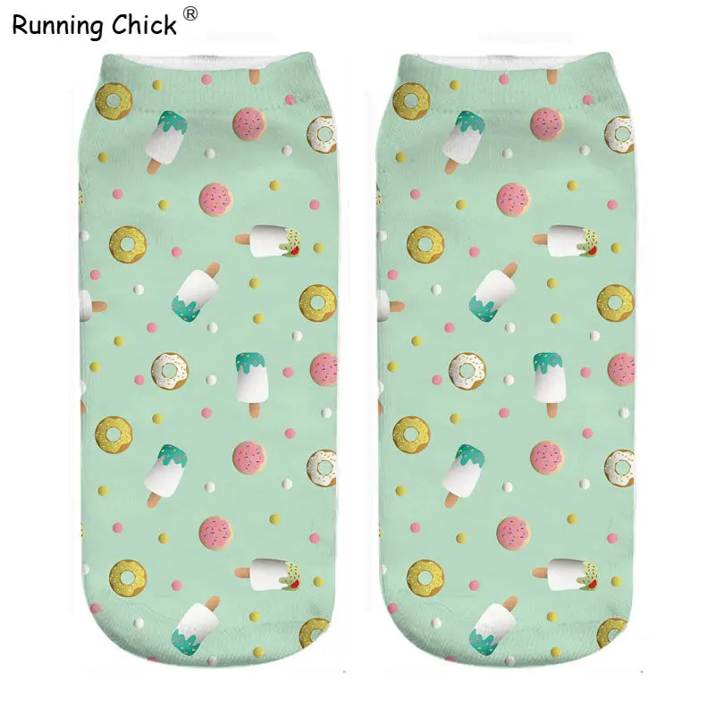Носки для бега мороженого 3d цифровая печать оптовая продажа и Прямая