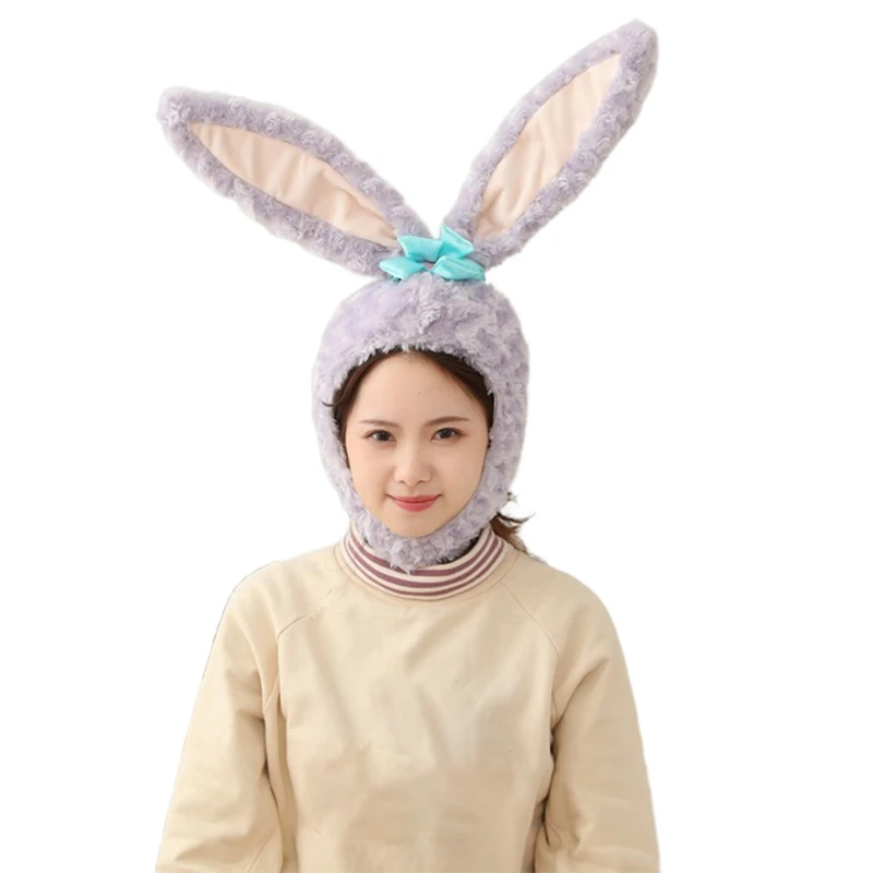 

Women Sweet Ballet Bunny Ears Plush Hat Fluffy Fuzzy Headgear Stuffed Toys Cartoon Rabbit Animal Cosplay Party Props