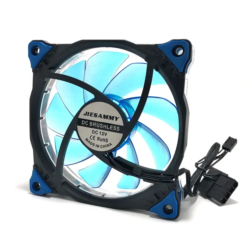 JIESAMMY 120 мм вентилятор для компьютера Вентилятор Кулер 12025 12 В см RGB LED Ультра тихий